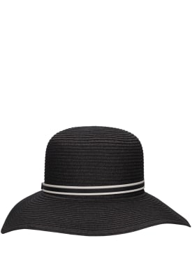 Borsalino: Giselle foldable straw hat - Nero/Panna - women_0 | Luisa Via Roma