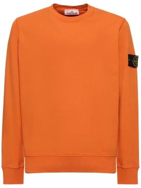 Stone Island: Brushed cotton sweatshirt - Orange - men_0 | Luisa Via Roma