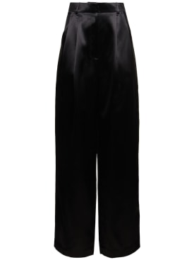 Loulou Studio: Vione silk blend pants - Black - women_0 | Luisa Via Roma