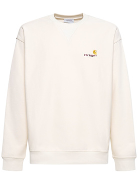 Carhartt WIP: American Script crewneck sweatshirt - Natural - men_0 | Luisa Via Roma