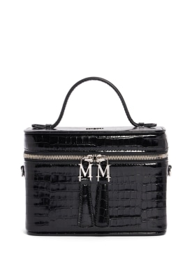 Max Mara: Embossed leather vanity case - Cammello - women_0 | Luisa Via Roma