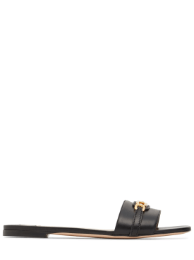 Tom Ford: 5mm Whitney soft leather flat slides - Black - women_0 | Luisa Via Roma