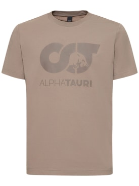 Alphatauri: T-Shirt mit Print „Jero“ - Schlamm - men_0 | Luisa Via Roma