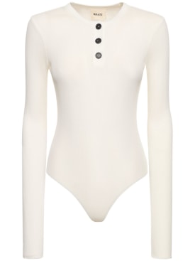 Khaite: Janelle cotton blend bodysuit - White - women_0 | Luisa Via Roma
