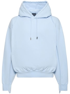 Jacquemus: Le Sweatshirt Camargue cotton hoodie - Açık Mavi - men_0 | Luisa Via Roma
