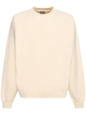Jacquemus: Le Crewneck Typo sweatshirt - Light Beige - men_0 | Luisa Via Roma