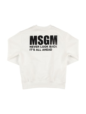 MSGM: Sweat-shirt en coton - Blanc - kids-girls_0 | Luisa Via Roma