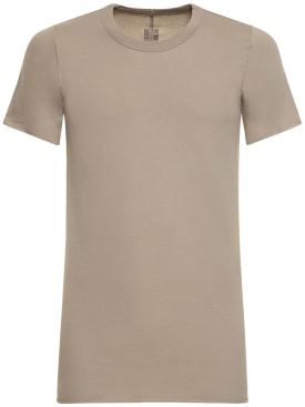 Rick Owens: T-Shirt aus Baumwolle „Basic“ - Perle - men_0 | Luisa Via Roma