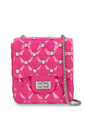 Monnalisa: Embellished PVC shoulder bag - Pink - kids-girls_0 | Luisa Via Roma