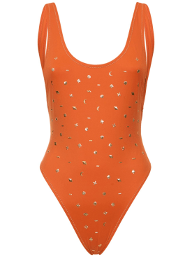 Reina Olga: Pamela printed one piece swimsuit - Orange - women_0 | Luisa Via Roma