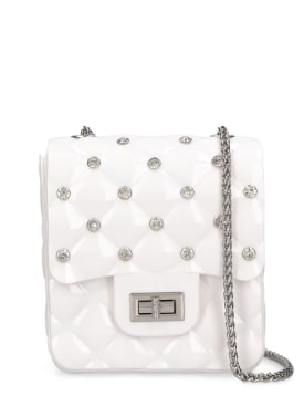 Monnalisa: Embellished PVC shoulder bag - White - kids-girls_0 | Luisa Via Roma