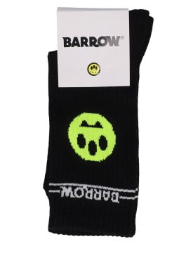 Barrow: Logo cotton blend ribbed socks - Black - kids-girls_0 | Luisa Via Roma