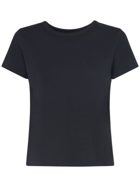 Khaite: Camiseta de algodón jersey - Negro - women_0 | Luisa Via Roma