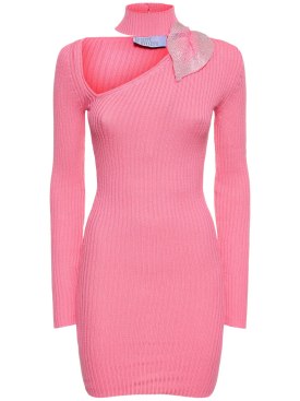 Giuseppe Di Morabito: Cotton mini dress - Pink - women_0 | Luisa Via Roma