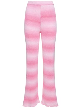 MSGM: Cotton blend knit pants - Pink - women_0 | Luisa Via Roma