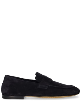 Officine Creative: Airto suede leather loafers - Navy - men_0 | Luisa Via Roma