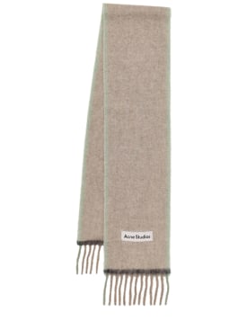 Acne Studios: Vally solid alpaca blend scarf - Beige/Grey - men_0 | Luisa Via Roma