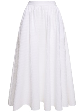 MSGM: Cotton midi skirt - White - women_0 | Luisa Via Roma