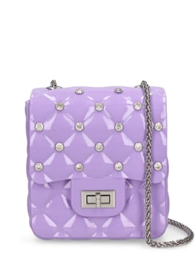 Monnalisa: Embellished PVC shoulder bag - Light Purple - kids-girls_0 | Luisa Via Roma