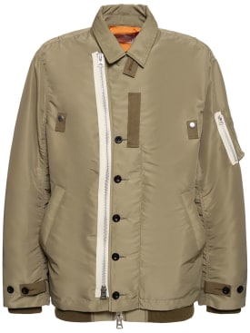 Sacai: Nylon twill jacket - Light Khaki - men_0 | Luisa Via Roma