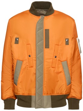 Sacai: Nylon twill jacket - Orange - men_0 | Luisa Via Roma