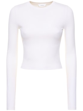 Wardrobe.nyc: Opaque stretch jersey t-shirt - White - women_0 | Luisa Via Roma