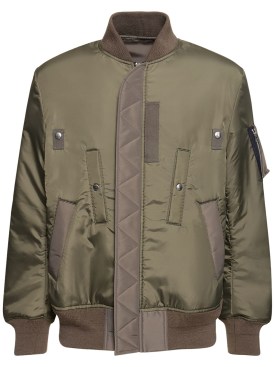 Sacai: Nylon twill jacket - Khaki - men_0 | Luisa Via Roma
