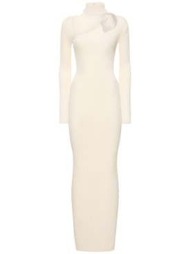 Giuseppe Di Morabito: Cotton knitted long dress - White - women_0 | Luisa Via Roma