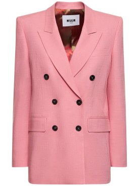 MSGM: Viscose blend blazer - Pink - women_0 | Luisa Via Roma