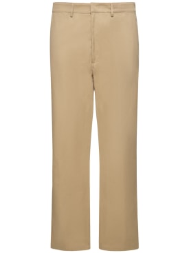 Bally: Straight leg cotton chino pants - Camel - men_0 | Luisa Via Roma