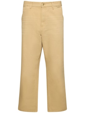 Carhartt WIP: Pantaloni in cotone organico - Bourbon Aged - men_0 | Luisa Via Roma