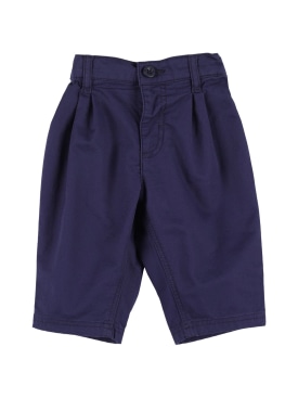 Petit Bateau: Cotton blend pants - Navy - kids-boys_0 | Luisa Via Roma