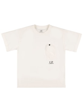 C.P. Company: Cotton jersey t-shirt w/pocket - White - kids-boys_0 | Luisa Via Roma