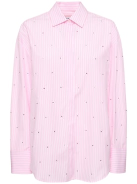 MSGM: Cotton poplin shirt - Pink - women_0 | Luisa Via Roma