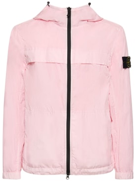 Stone Island: Garment dyed crinkled jacket - Pink - men_0 | Luisa Via Roma
