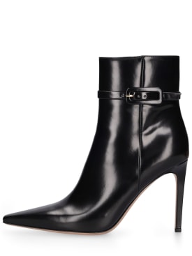 Gianvito Rossi: 95mm Tokio brushed leather boots - Black - women_0 | Luisa Via Roma