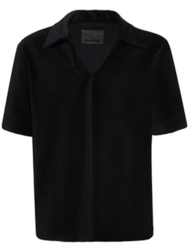 Giorgio Brato: Camiseta polo de terciopleo de algodón - Negro - men_0 | Luisa Via Roma