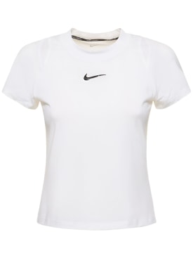 Nike: Haut de tennis à manches courtes Dri-Fit - Blanc - women_0 | Luisa Via Roma