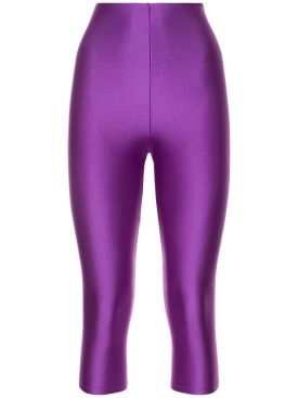 The Andamane: Holly shiny Lycra 3/4 leggings - Purple - women_0 | Luisa Via Roma