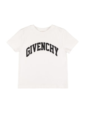 Givenchy: T-shirt en jersey de coton - Blanc - kids-boys_0 | Luisa Via Roma