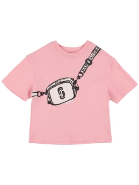 Marc Jacobs: Camiseta de algodón jersey interlock - Rosa - kids-girls_0 | Luisa Via Roma