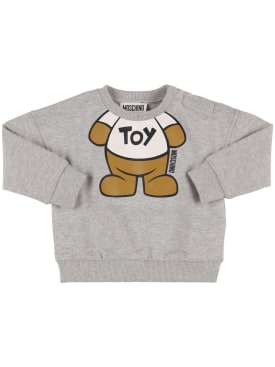 Moschino: Cotton crewneck sweatshirt - Grey - kids-boys_0 | Luisa Via Roma