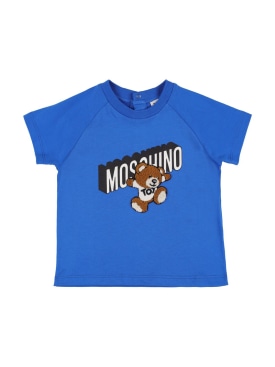 Moschino: Cotton jersey t-shirt - Blue - kids-boys_0 | Luisa Via Roma