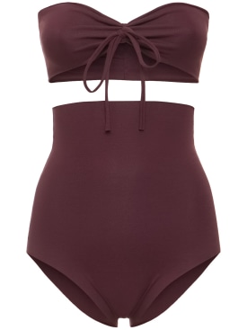 Isole & Vulcani: Seamless cotton jersey bikini - Dark Purple - women_0 | Luisa Via Roma
