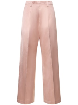Forte_forte: Chic herringbone high waist pants - Pink - women_0 | Luisa Via Roma