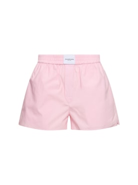 Alexander Wang: Classic cotton boxer shorts - Light Pink - women_0 | Luisa Via Roma