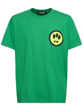 Barrow: T-shirt en coton imprimé logo - Fern Green - men_0 | Luisa Via Roma
