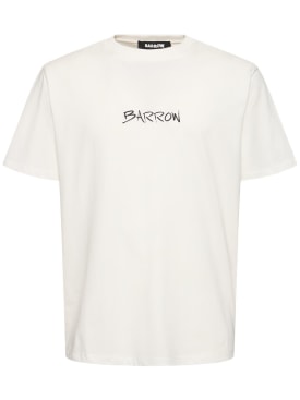 Barrow: Camiseta con logo estampado - Blanco Opaco - men_0 | Luisa Via Roma