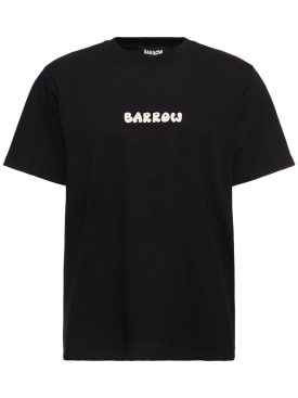 Barrow: Camiseta de algodón con estampado - Negro - men_0 | Luisa Via Roma