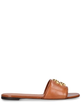 Tory Burch: 10mm Eleanor leather slide sandals - Tan - women_0 | Luisa Via Roma